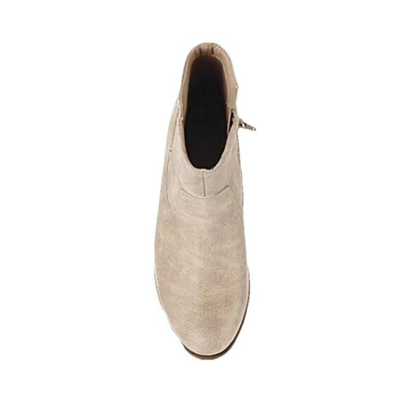 Frye and Co. Womens Estreley Stacked Heel Booties Size 8.5 Sand Tan Suede Like - Picture 8 of 11